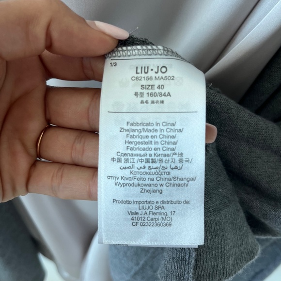 LIU JO Gray Knit Belted Cardigan | Size 40 (S/M) - Picture 4 of 6